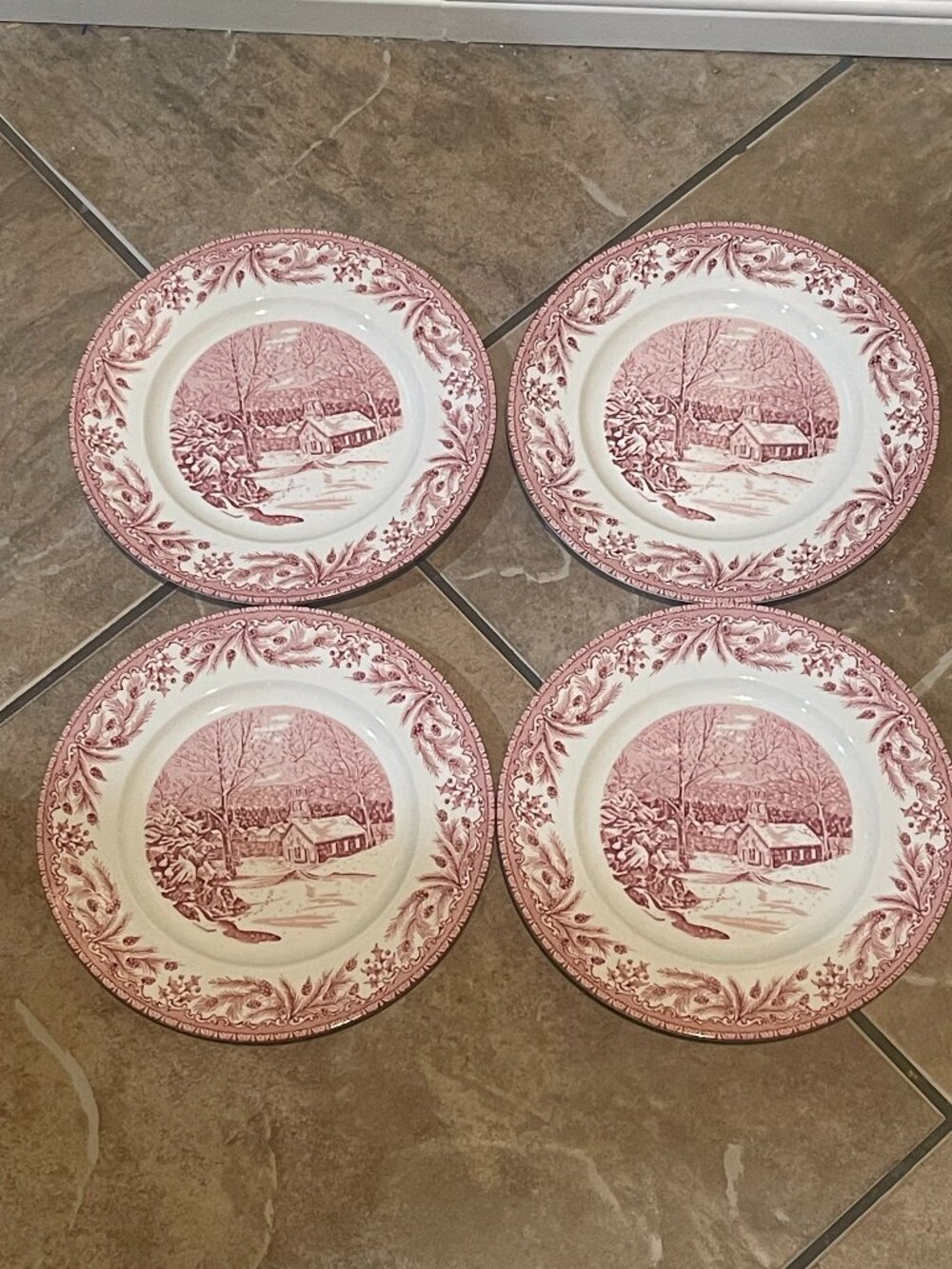 Burleigh Twilight Passage Winter Snow Holiday Plates Set of 4